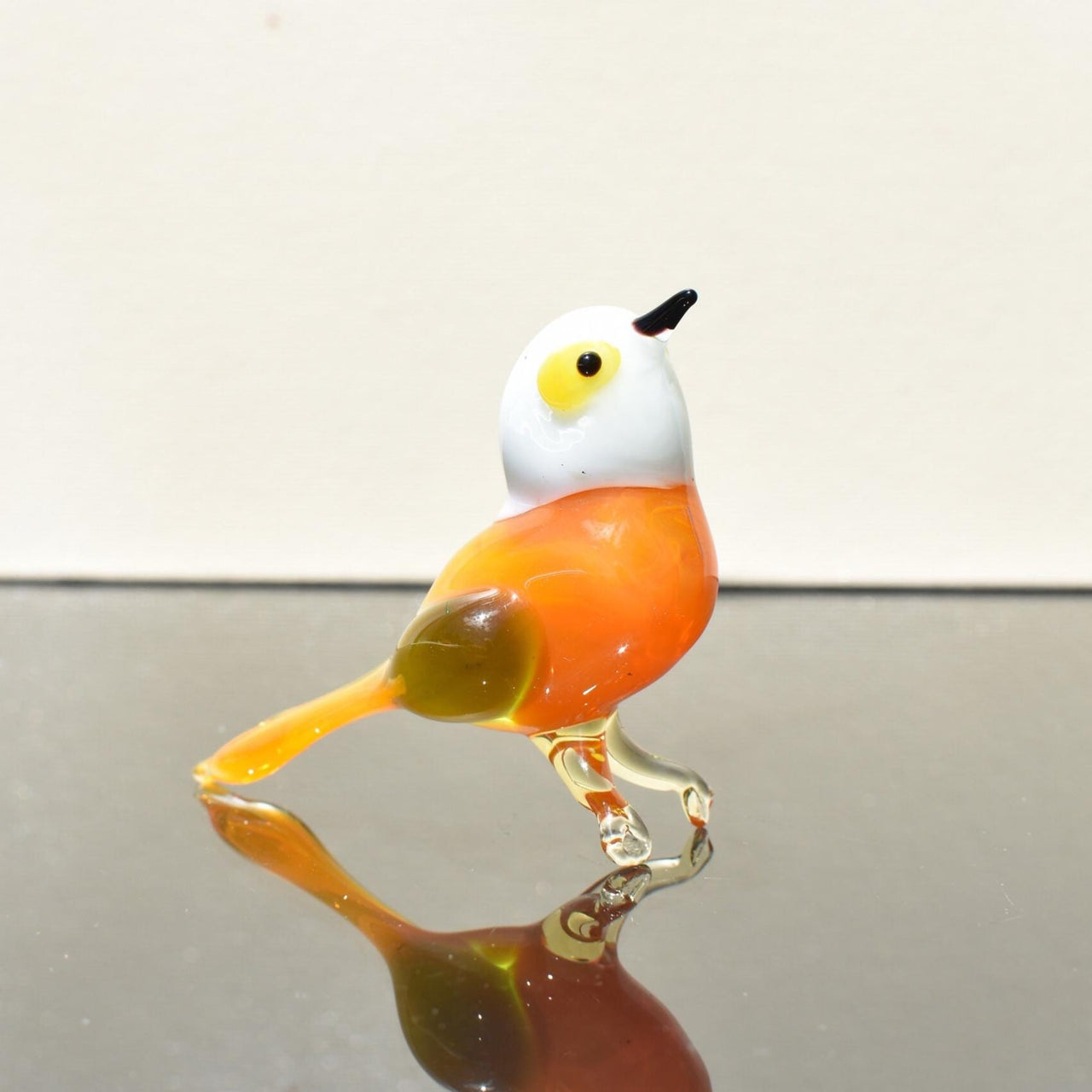 Orange Bird, Glass Bird Figurine, Bird Sculpture, Bird Decor, Bird Lover Gifts, Glass Bird, Bird Figurine, Bird Art, Blown Glass Bird