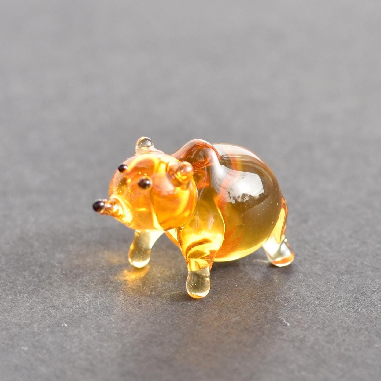 Tiny Glass Animals, Glass Bear, Mini Glass Animals, Woodland Decor, Woodland Animals, Forest Animals, Glass Bear Figurine, Glass Figure, Art