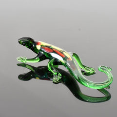 Handmade Glass Lizard, Salamander, Reptile Decor, Mini Glass Animals, Reptile Art, Glass Animals, Glass Sculpture, Green Lizard, Reptile