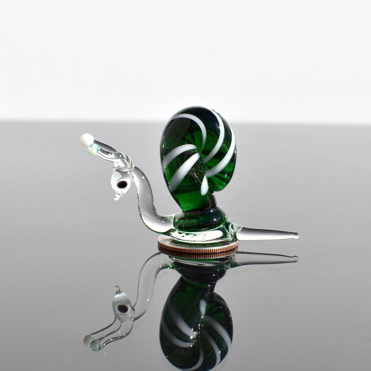 Snail, Glass Animals, Tiny Glass Animals, Green Glass Snail, Snail Decor, Snail Figurine, Glass Snail, Snail Gifts, Mini Glass Animals