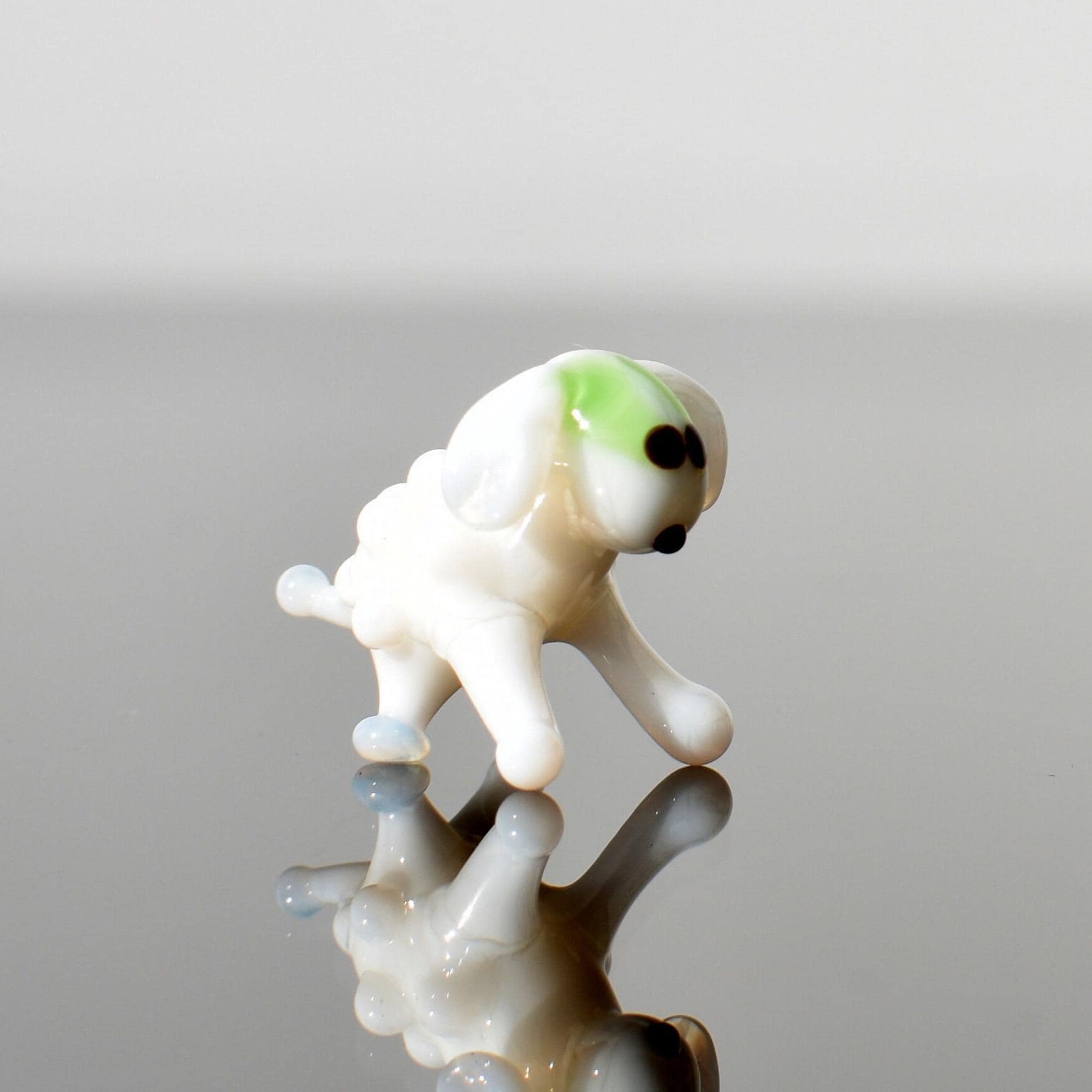 Tiny Glass Animals, Glass Sheep, Mini Glass Animals, Sheep Figurine, Sheep Ornament, Sheep Decor, Farm Decor, Hand Blown Glass, Glass Animal