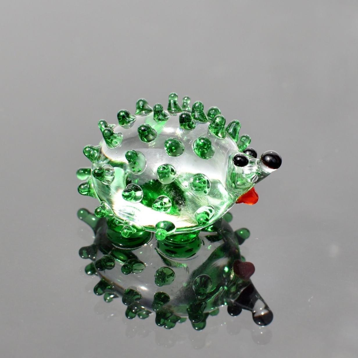 Glass Hedgehog, Hedgehog Gifts, Woodland Decor, Woodland Animals, Hand Blown Glass, Blown Glass Animals, Glass Sculpture, Mini Glass Animals