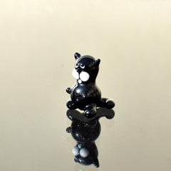 Tiny Glass Animals, Black Cat Gifts, Mini Glass Animals, Black Cat Figurine, Black Cat Art, Black Cat, Glass Cat, Glass Sculpture