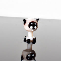 Tiny Glass Animals, Siamese Cat, Mini Glass Animals, Siamese Cat Figurine, Siamese Cat Gifts, Siamese Cat Art, Glass Cat, Glass Sculpture
