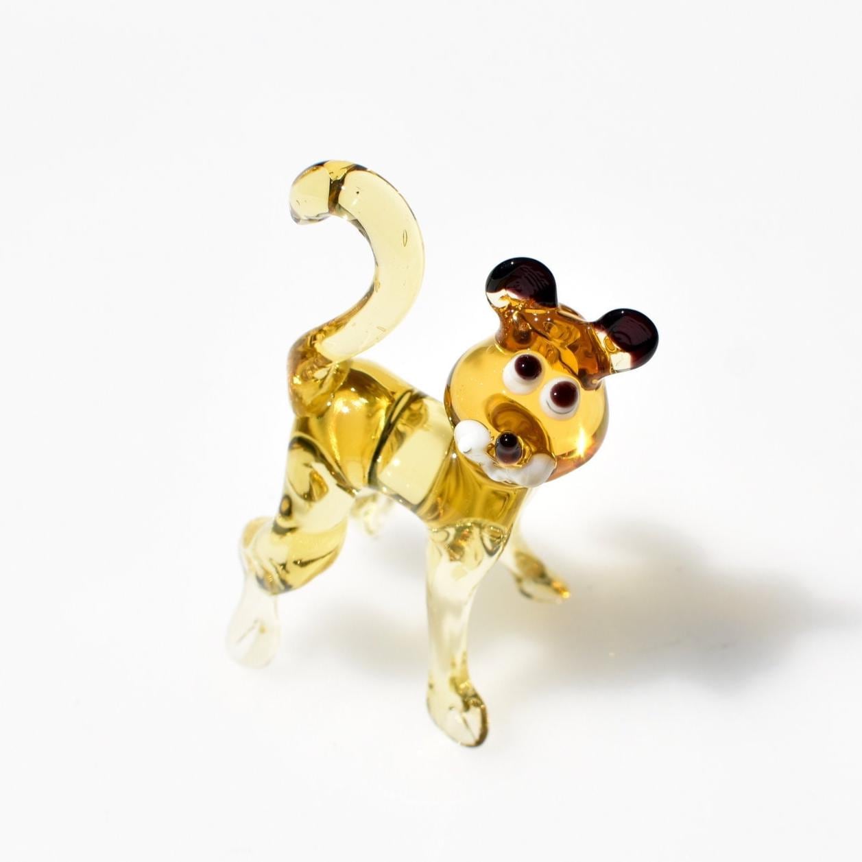 Tiny Glass Animals, Orange Cat Gifts, Mini Glass Animals, Glass Cat Figurine, Orange Cat Art, Glass Cat, Cat Figure, Glass Sculptures