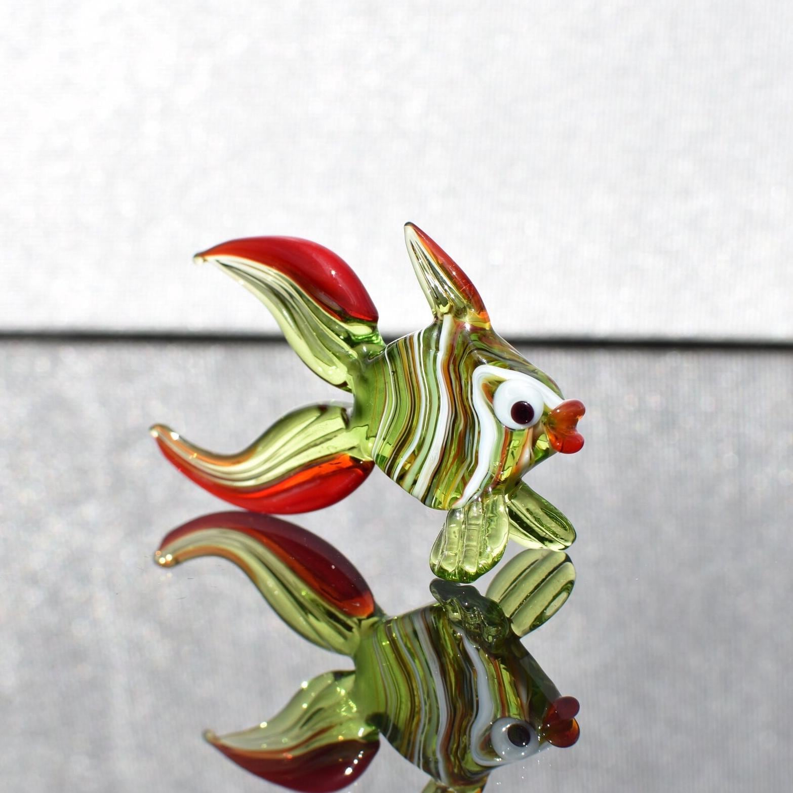 Tiny Glass Animals, Glass Fish, Mini Glass Animals, Murano Glass Fish, Fish Sculpture, Tropical Fish, Glass Animals, Blown Glass Fish, Art