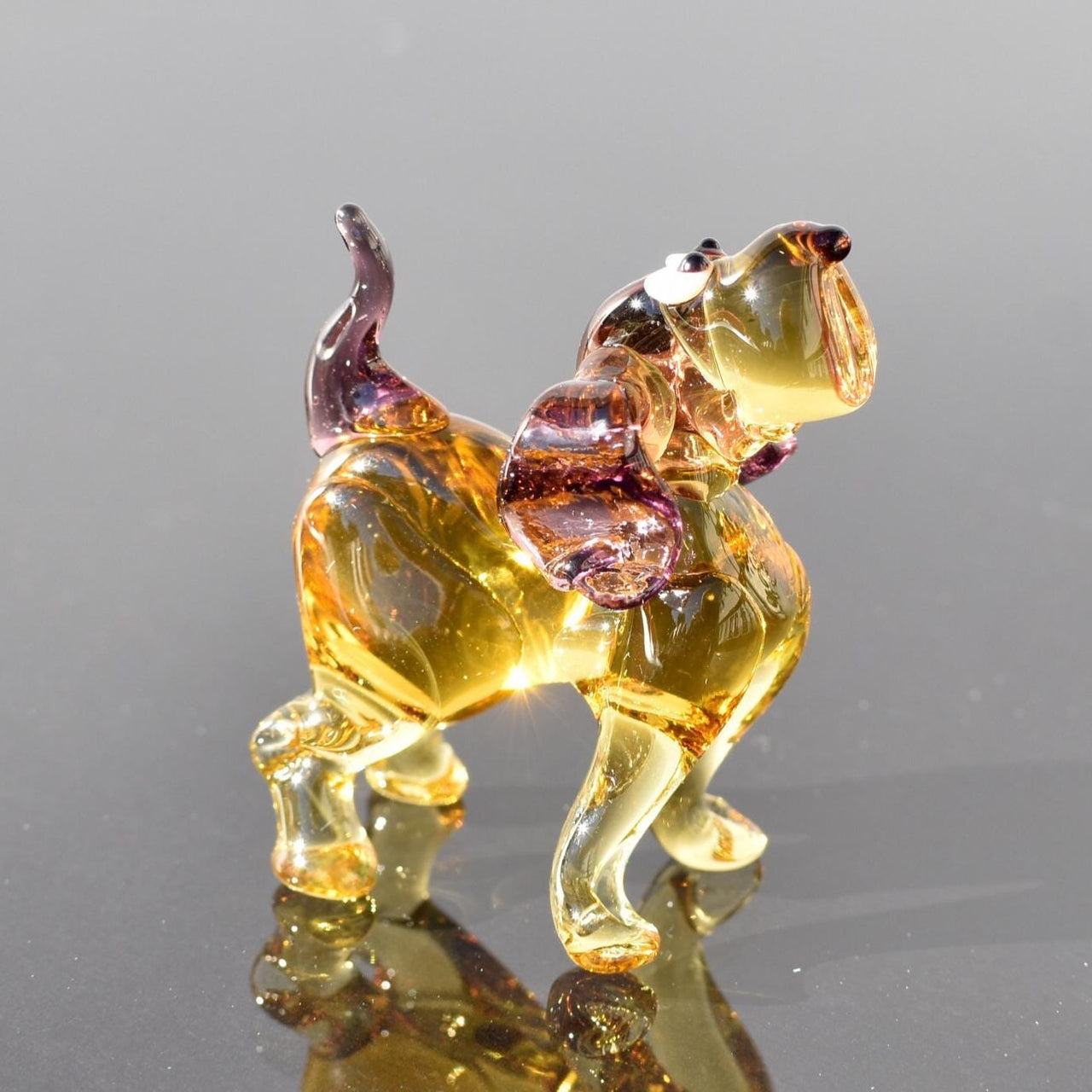 Whimsical Dog Figurine, Dog Statue, Glass Animals, Dog Memorial Gift, Glass Dog, Purple Dog, Art Glass, Puppy, Dog Lover Gift
