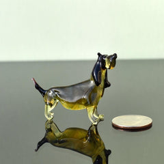 Basset Hound Dog, Bassett Hound Gifts, Glass Animals, Miniature Glass Animals, Hound Dog Figurine, Puppy, Glass Dog Art, Dog Memorial Gift