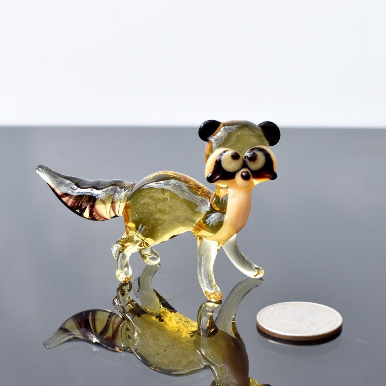 Racoon, Tiny Glass Animals, Trash Panda, Glass Figures, Mini Glass Animals, Racoon Lover, Racoon Gifts, Racoon Art, Blown Glass, Decor