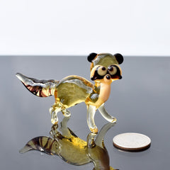 Racoon, Tiny Glass Animals, Trash Panda, Glass Figures, Mini Glass Animals, Racoon Lover, Racoon Gifts, Racoon Art, Blown Glass, Decor