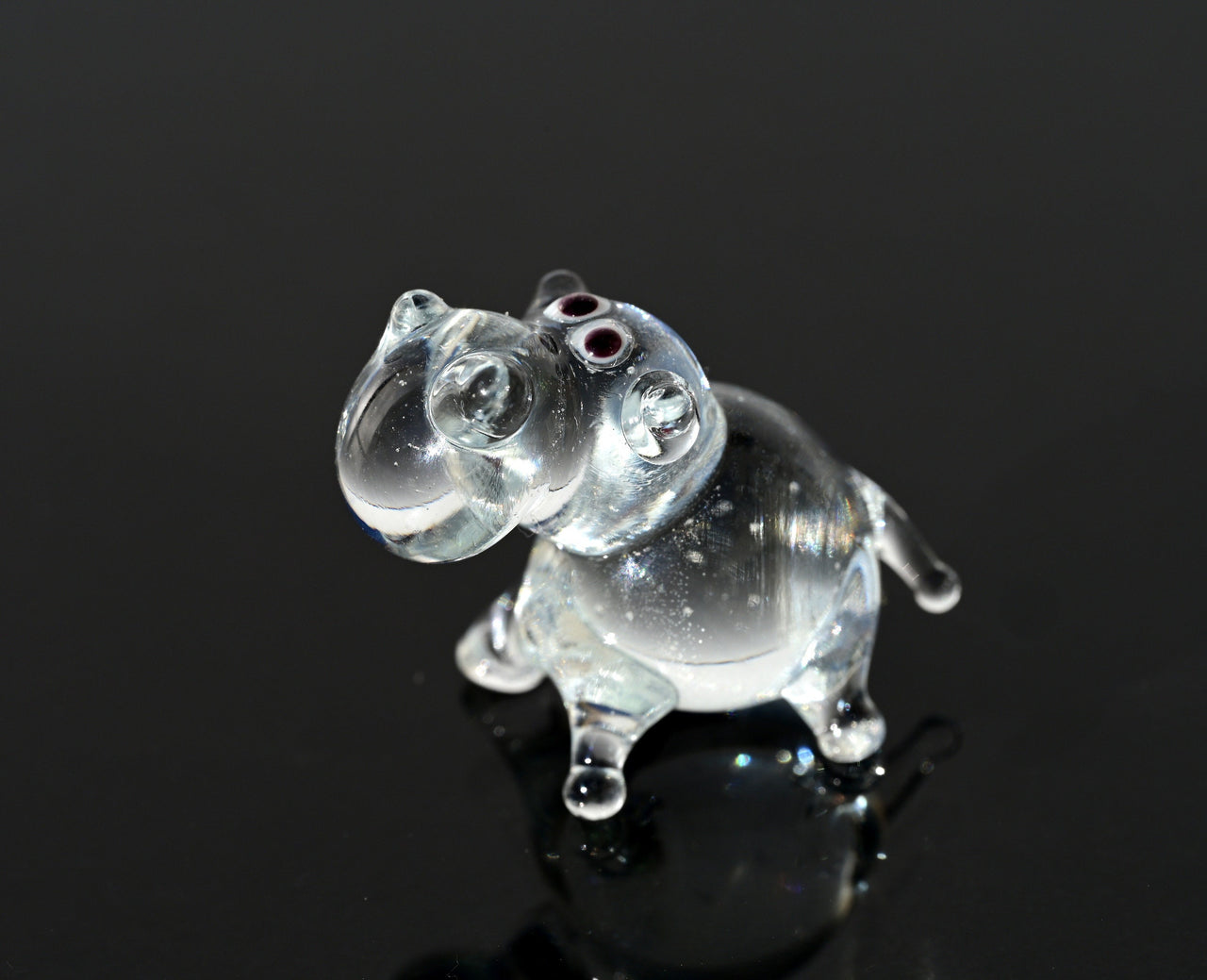 House Hippo, Hippo Gifts, Tiny Glass Animals, Hippopotamus, Miniature Glass Animals, Safari Animals, Hippo Figurine, Hippo Decor Art