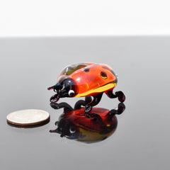 Glass Ladybug Sculpture, Ladybug Gifts, Ladybug Decor, Blown Glass Animals, Glass Animals, Red Ladybug, Art Glass, Insect Figurine Decor