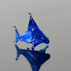 Shark Gifts, Shark Decor, Tiny Glass Animals, Shark, Glass Fish, Mini Glass Animals, Shark Art, Glass Animals, Shark Cake Topper