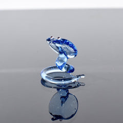 Glass Snake Charm Decor, Tiny Glass Animals, Blue Glass Cobra, Year of the Snake, Miniature Glass Animals, Snake Charm, Snake Art