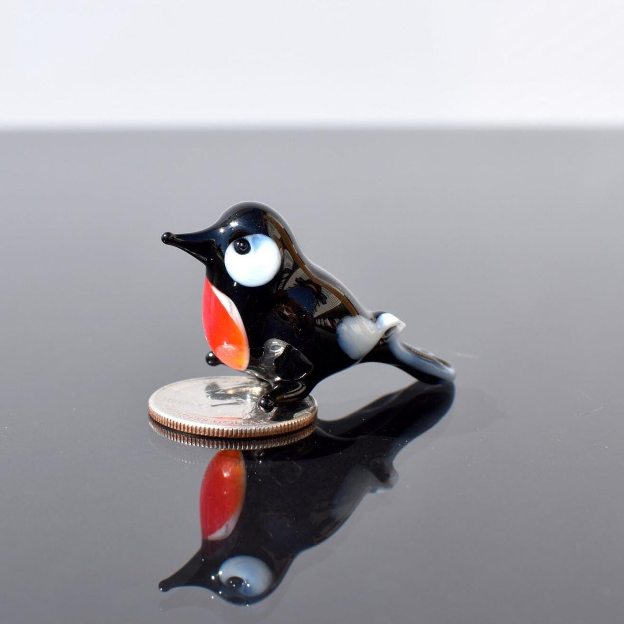 Tiny Glass Animals, Robin Gifts, Mini Glass Animals, Glass Robin, Robin Bird, Glass Bird Figurine, Glass Bird, Bird Gifts, Robin Art