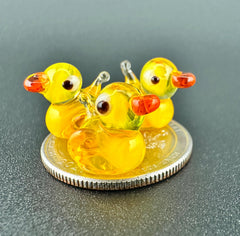 Mini Glass Ducks, Tiny Ducks, Mini Ducks, Cruise Ducks, Duck Gifts, Duck Art, Lucky Duck, Glass Animal, Duck Figurine, Murano Glass Duck