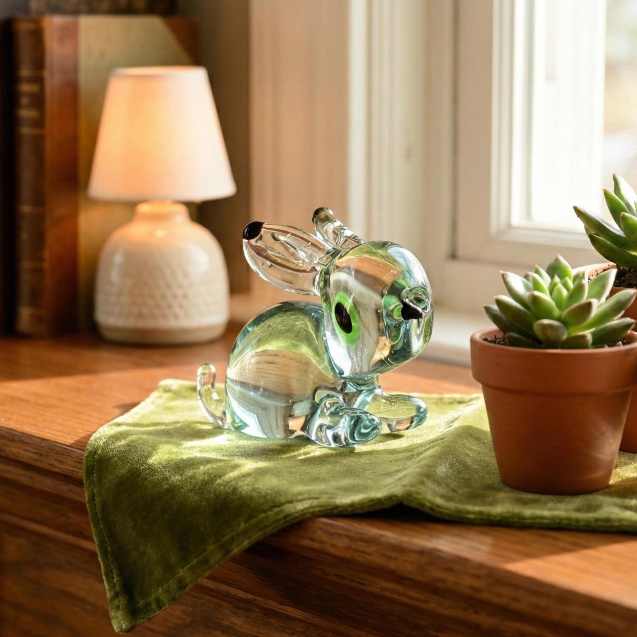 Glass Bunny, Spring Gifts, Glass Sculpture, Easter Bunny, Rabbit Art, Easter Rabbit, Glass Animals, Glass Figures, Spring Gift Ideas, Art
