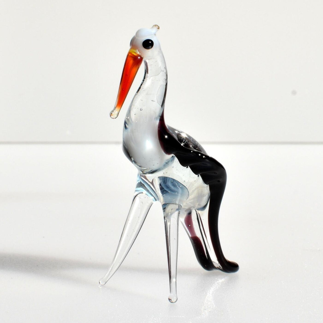 Handmade Glass Bird Figurine, Crane Art, Japanese Crane, Bird Sculpture, Bird Decor, Bird Lover Gifts, Glass Bird, Bird Art, Cranes, Crane
