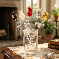 Eternal Roses, Forever Rose, Glass Rose, Glass Flower Bouquet, Glass Flowers, Long Stem Rose, Blown Glass Flowers Mothers Day Gifts