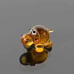 House Hippo Figurine, Blown Glass Animals, Tiny Glass Animals, Whimsical Glass Hippo Gifts, Glass Animals, Safari Animals, Mini Figurine
