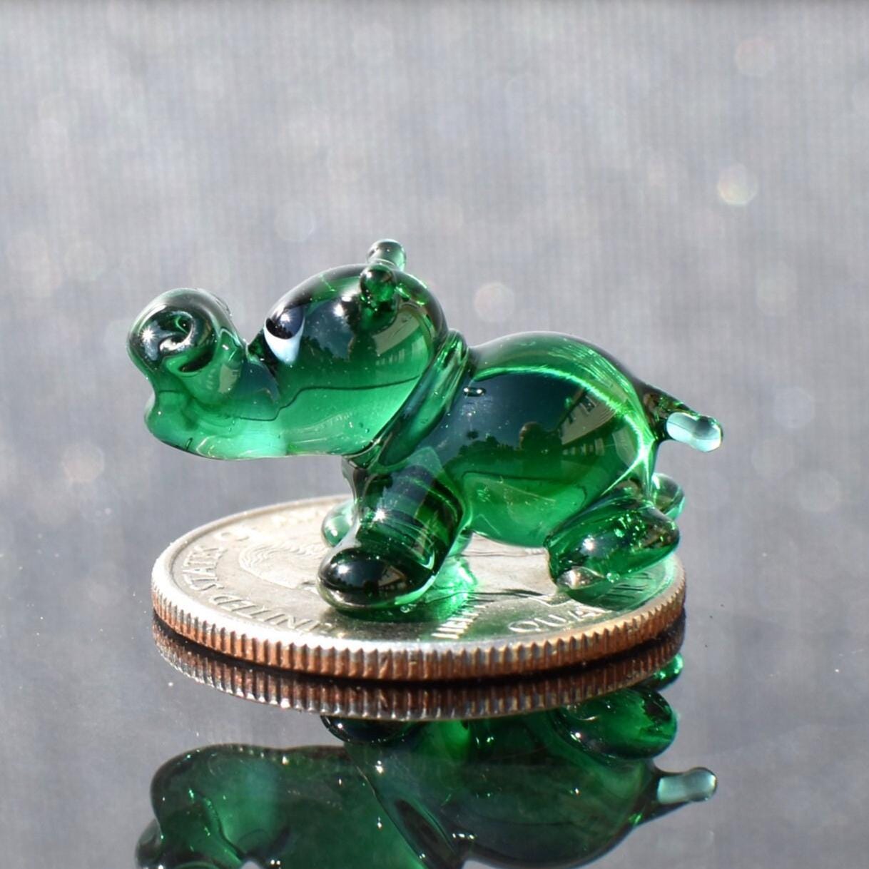 Hippo Figurine, Hippo Gifts, Tiny Glass Animals, Miniature Glass Animals, Hippo Gifts, Safari Animals, Glass Animal Figurines