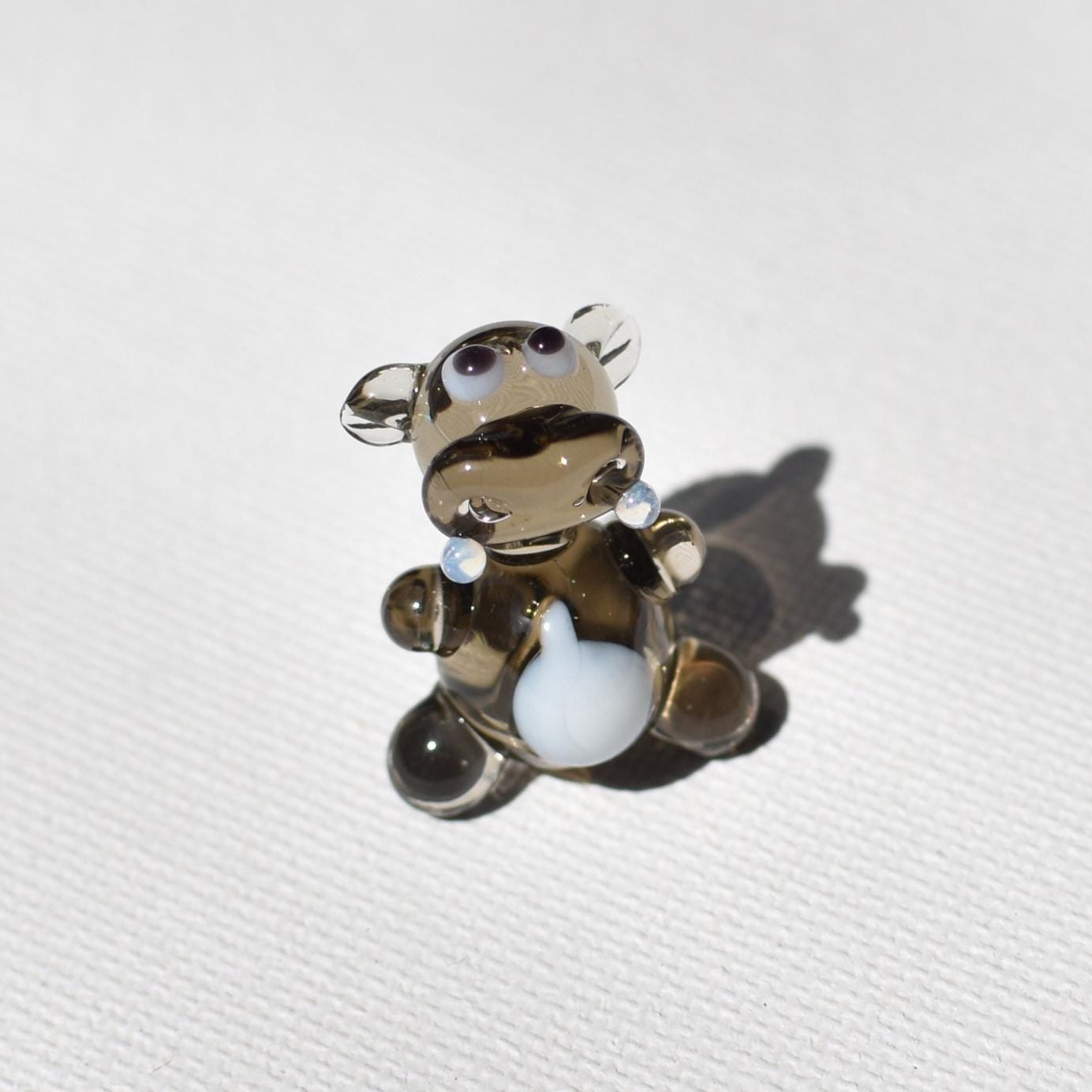 Tiny Glass Animals Hippo Figurine, Hippo Gifts, Miniature Glass Animals, Safari Animals, Hippo Statue, Lampwork Glass, Hippopotamus Gift