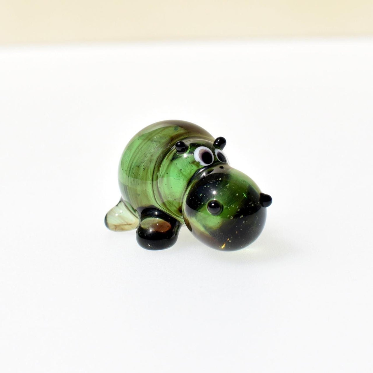 Blown Glass Hippo, Blown Glass Animals, Hippo Gifts, Safari Decor, Art Glass, Glass Figurine, Unique Gift, Glass Hippo Statue