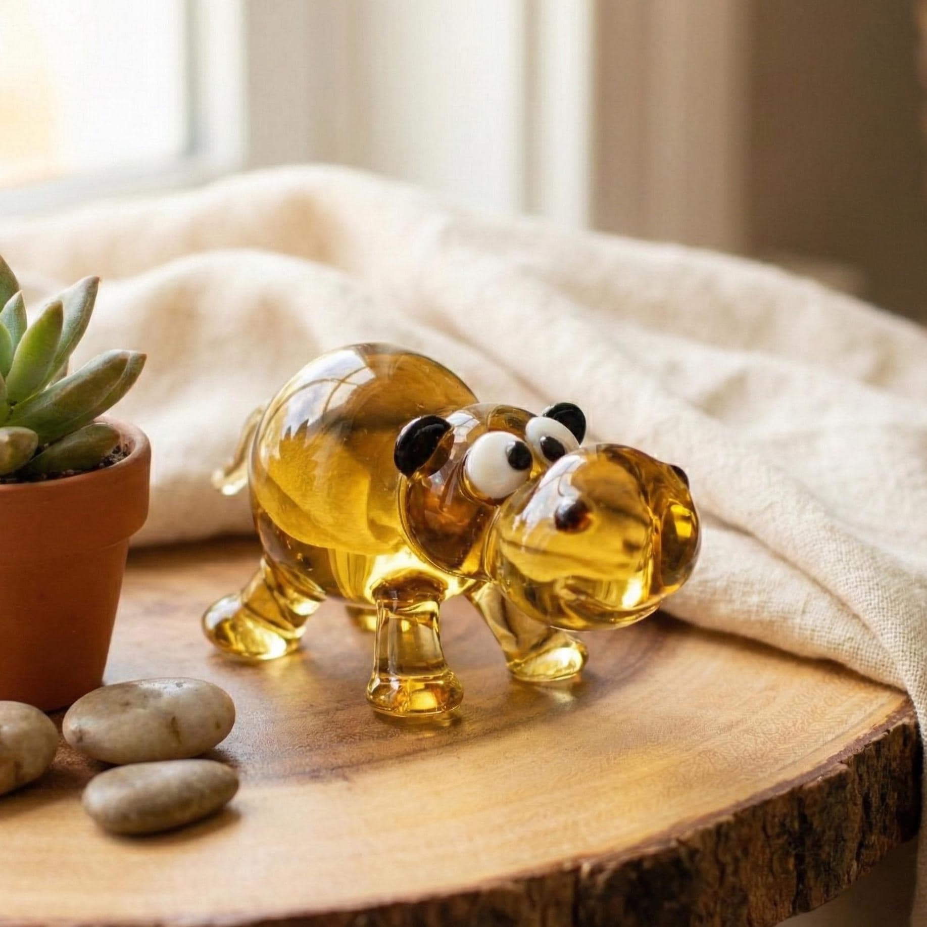 House Hippo Figurine, Hippo Gifts, Glass Hippo Statue, Blown Glass Animals, Hippo Gifts, Safari Decor, Unique Gift for Her