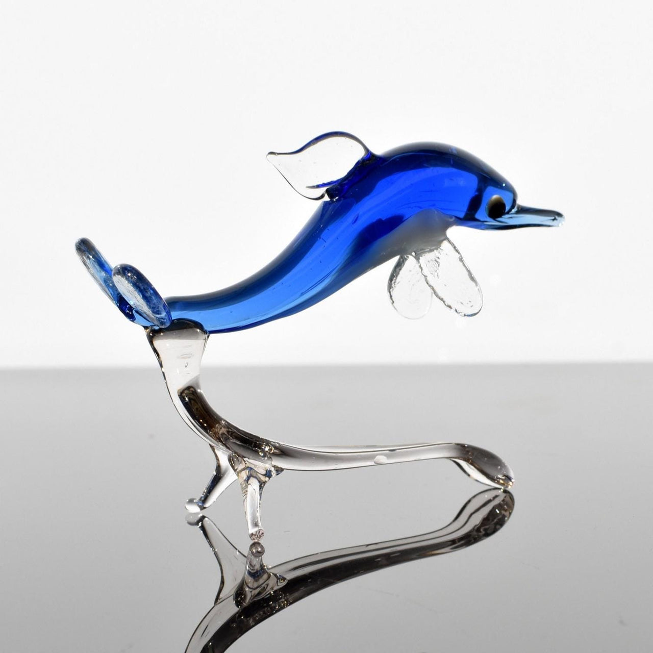 Glass Dolphin Figurine, Coastal Decor, Beach House Decor, Dolphin Gift, Blown Glass Animals, Dolphin Statue, Glass Animals, Ocean Decor Art