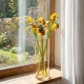 Glass Iris Flower - Yellow Glass Flower Bouquet - Blown Glass Flowers - Handmade Glass Flowers - Birthday Gift for Her