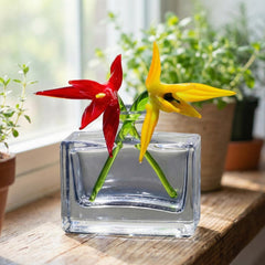Glass Birth Month Flower, Birth Flower Gift, Bird of Paradise Flower, Mini Glass Flowers Bouquet, Personalized Gifts, Birthday Gift For Her