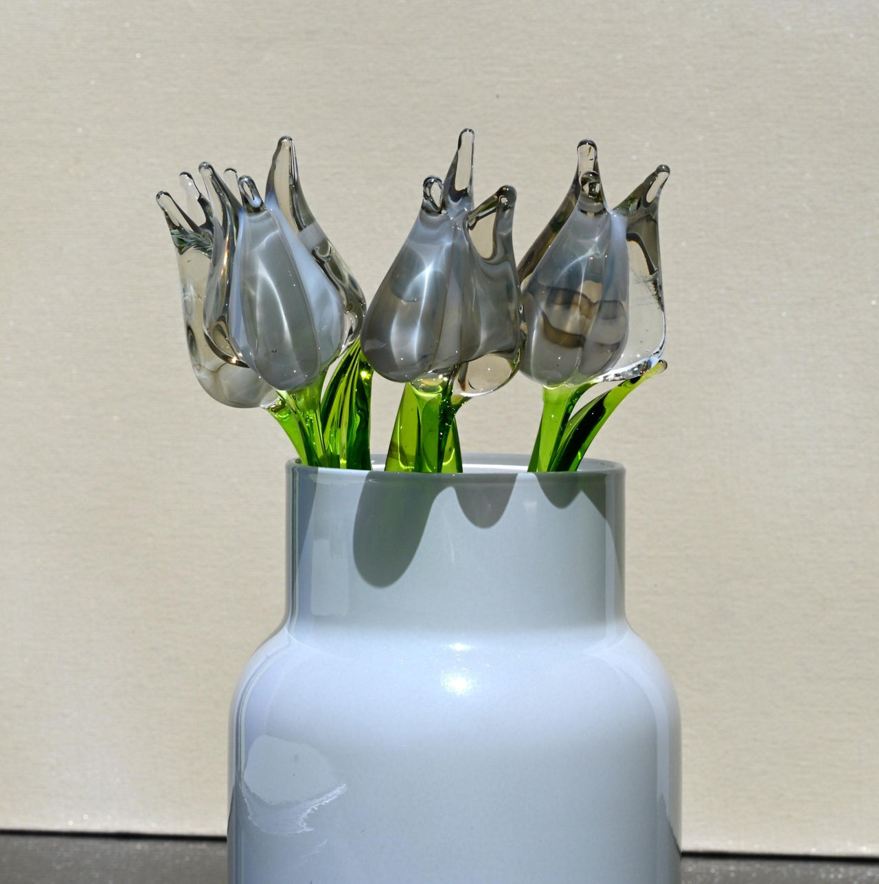 Glass Tulip Flowers, Glass Birth Month Flower - Blown Glass Flowers Bouquet - Wedding Gift for Her  Tulip Glass Flowers with Stems