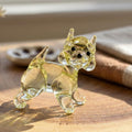 Glass Boston Terrier Dog, Boston Terrier Gifts, Glass Dog Figurine, French Bulldog, Champagne Glass Dog, Puppy, Dog Statue, Art, Amber Decor