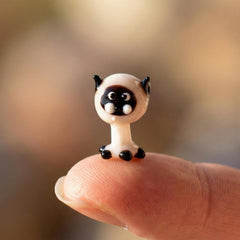 Tiny Glass Animals, Siamese Cat, Mini Glass Animals, Siamese Cat Figurine, Siamese Cat Gifts, Siamese Cat Art, Glass Cat, Glass Sculpture