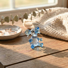 Miniature Glass Animals, Elephant Ornament, Elephant Figurine, Glass Elephant, Elephant Gifts, Tiny Glass Animals, Blue Glass Elephant, Art
