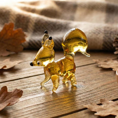 Tiny Glass Animals, Squirrel Gifts, Mini Glass Animals, Squirrel Figurine, Squirrel Decor, Squirrel Art, Glass Animals, Glass Sculptures