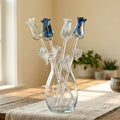 Forever Rose, Blue Glass Flowers, White Glass Rose, Glass Flower Bouquet, Eternal Rose, Mothers Day Gifts, Mothers Day, Blown Glass Art