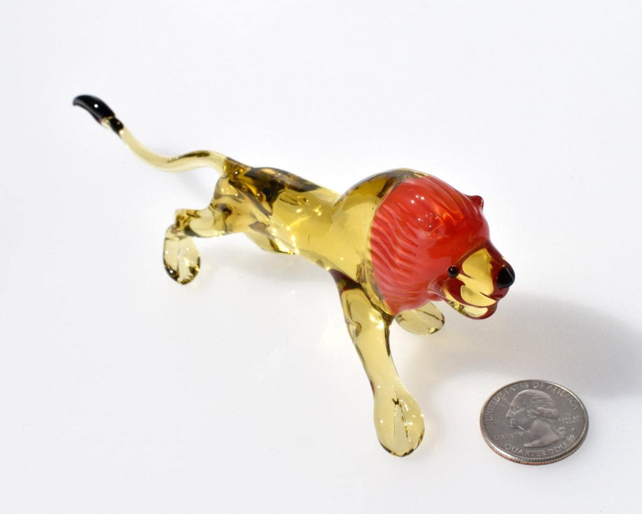 Leo Zodiac Gift, Glass Lion Figurine, Lion Statue, Blown Glass Art, Lion Sculpture, Glass Animals, Desk Decor, Spirit Animal, King of Beasts