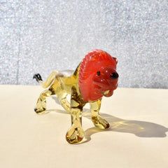 Leo Zodiac Gift, Glass Lion Figurine, Lion Statue, Blown Glass Art, Lion Sculpture, Glass Animals, Desk Decor, Spirit Animal, King of Beasts