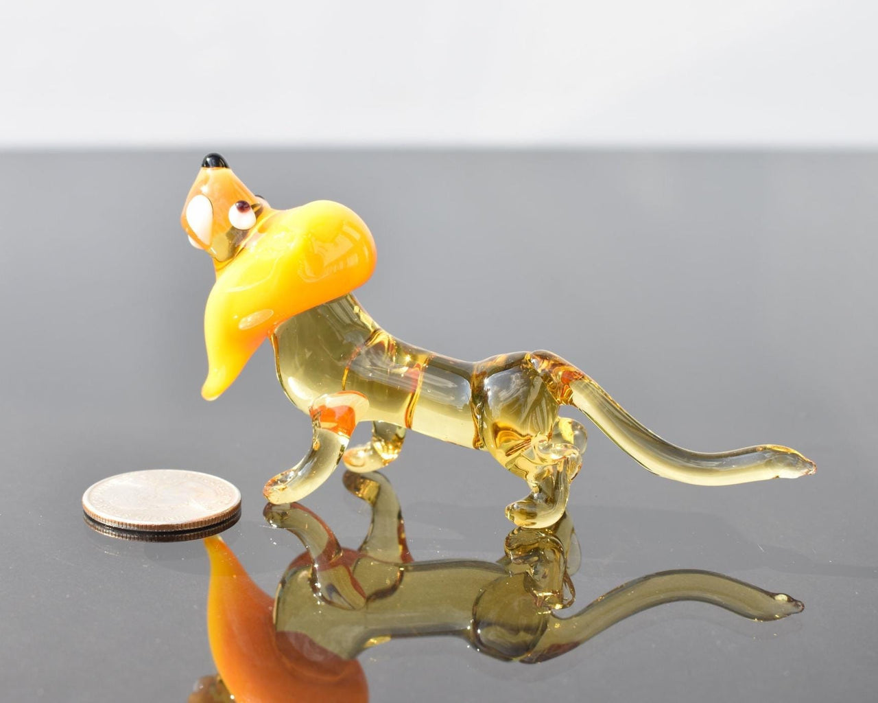 Leo Zodiac Gift, Cute Glass Lion Figurine, Glass Animals, Safari Nursery Decor, Blown Glass Art, Miniature Lion, Baby Shower Gift