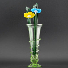 Hand Blown Glass Flowers in Vase - Mothers Day Gifts for Her