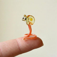 Snake Figurine Decor, Snake Art, Tiny Glass Animals, Glass Snake Cobra, Year of the Snake, Snake Charm, Miniature Glass Animals
