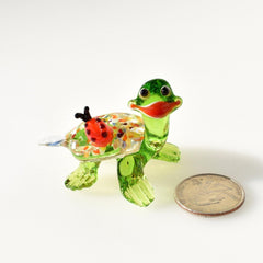 Sea Turtle Gifts, Glass Turtle Ladybug, Good Luck Gift, Coastal Decor, Blown Glass Animals, Turtle Figurine, Beach House Sea Turtle Decor