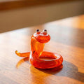 Glass Snake Charm Figurine, Tiny Glass Animals, Red Snake, Year of the Snake, Snake Charm, Miniature Glass Animals, Good Luck Snake Art