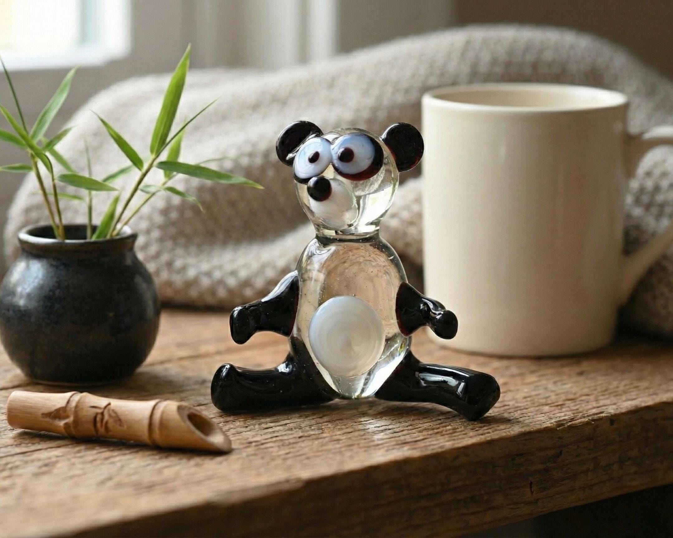 Glass Sculpture, Panda Gifts, Glass Animals, Panda Bear, Blown Glass Animals, Art Glass Sculpture, Panda Gift, Pandas, Glass Figures