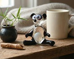 Glass Sculpture, Panda Gifts, Glass Animals, Panda Bear, Blown Glass Animals, Art Glass Sculpture, Panda Gift, Pandas, Glass Figures