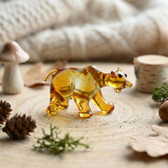 Glass Bear, Glass Bear Figurine, Bear Statue, Woodland Decor, Woodland Animals, Forest Animals, Glass Sculpture, Glass Animals, Glass Figure