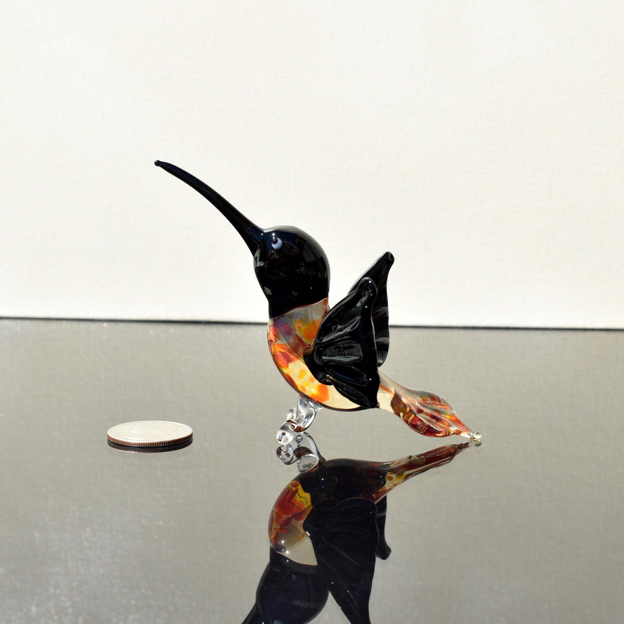 Hummingbird Statue, Humming Bird, Blown Glass Hummingbird Figurine, Hummingbird Art, Gift for Bird Lovers, Hummingbird Gifts, Gift for Mom