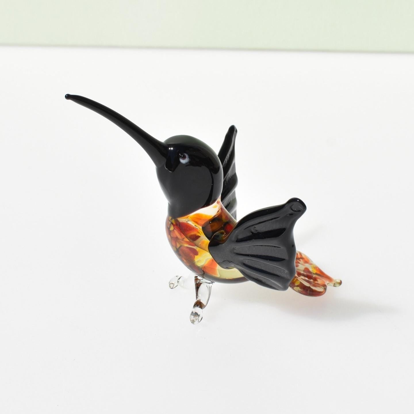 Hummingbird Statue, Humming Bird, Blown Glass Hummingbird Figurine, Hummingbird Art, Gift for Bird Lovers, Hummingbird Gifts, Gift for Mom