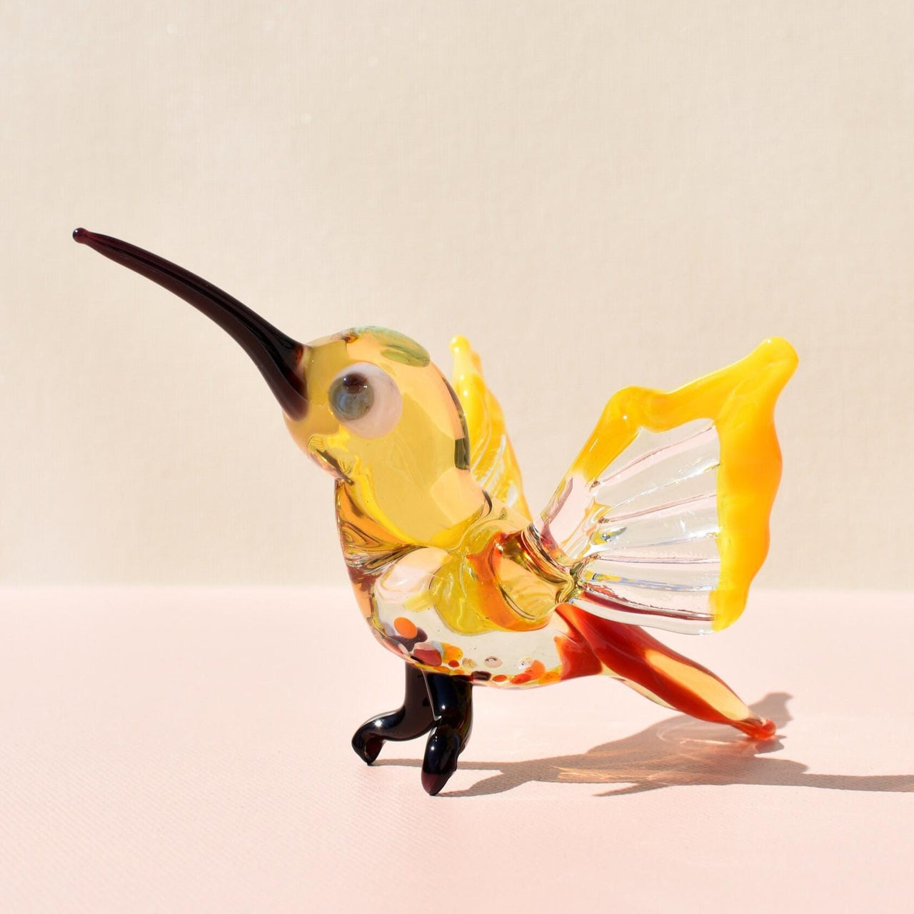 Humming Bird, Glass Hummingbird Art, Gift for Bird Lovers, Blown Glass Hummingbird Figurine, Hummingbird Gifts, Hummingbird Statue Decor